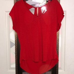 Cute red top with cutout detailing